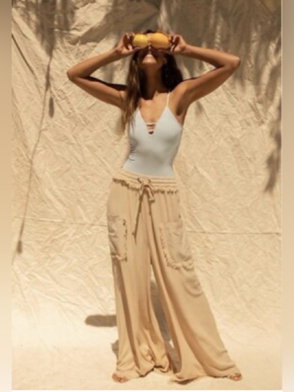 Free People Movement Sure Thing Wide-Leg Drawstring Pants - Picture 2 of 5